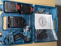 Brushless Wrench, Blue, 21V, Two Batteries and One Charger Set